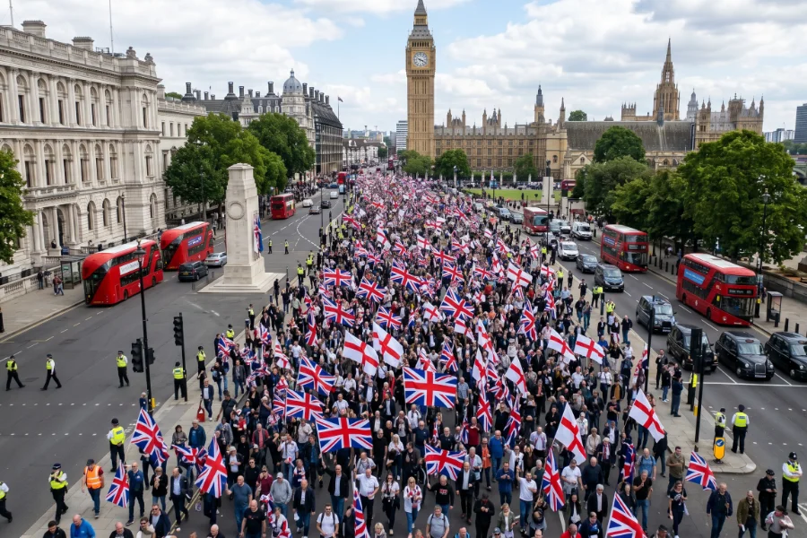 Londra Polisi'nden Tommy Robinson Protestosunda Bir İlk: Canlı Yüz Tanıma Devrede!
